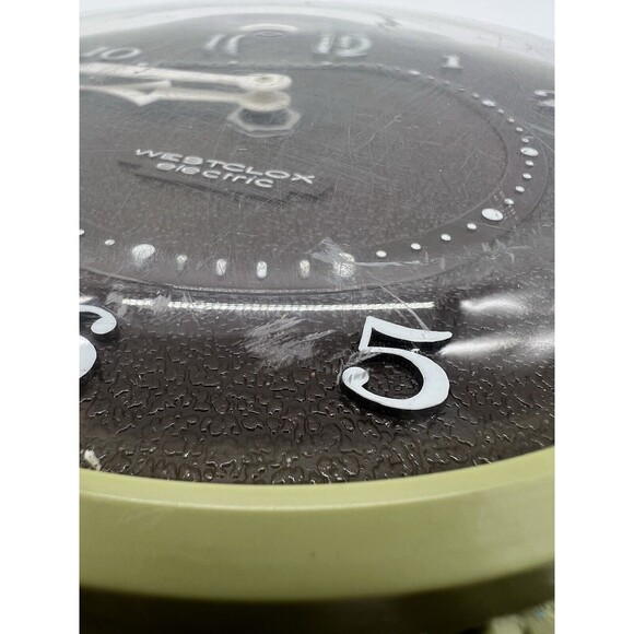 Vintage Westclox Electric Wall Clock Green Leaf MCM Floral Flower READ DESCRIP! - Picture 6 of 13